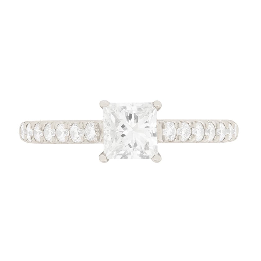 Contemporary 0.70ct Princess Cut Diamond Solitaire Engagement Ring