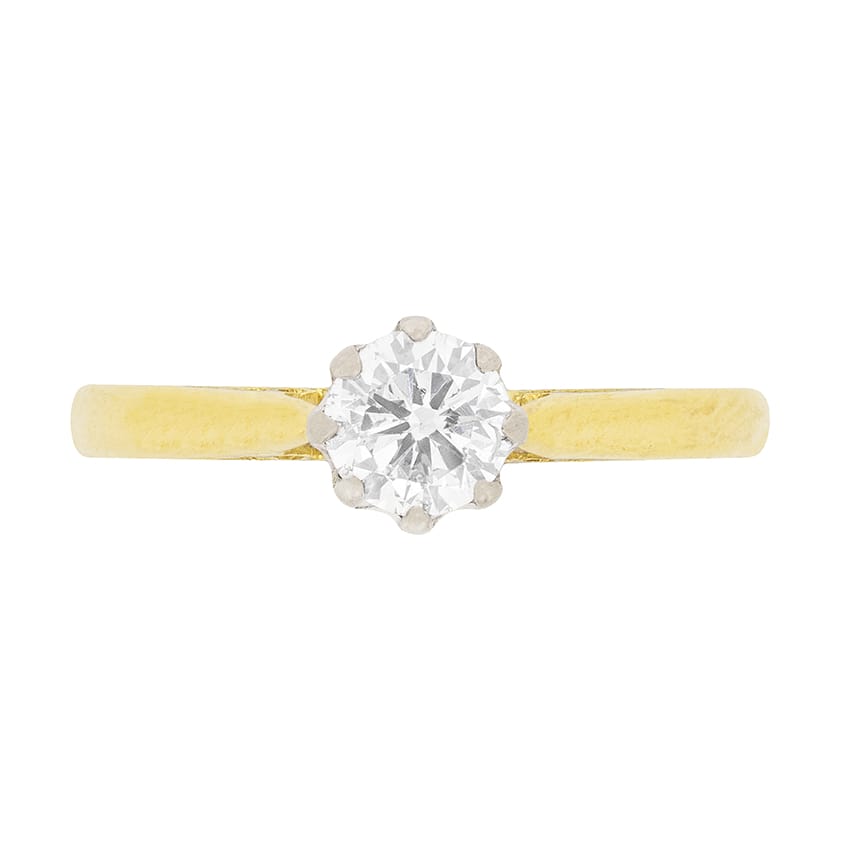 Vintage 0.40ct Round Brilliant Cut Diamond Solitaire Engagement Ring, c.1982