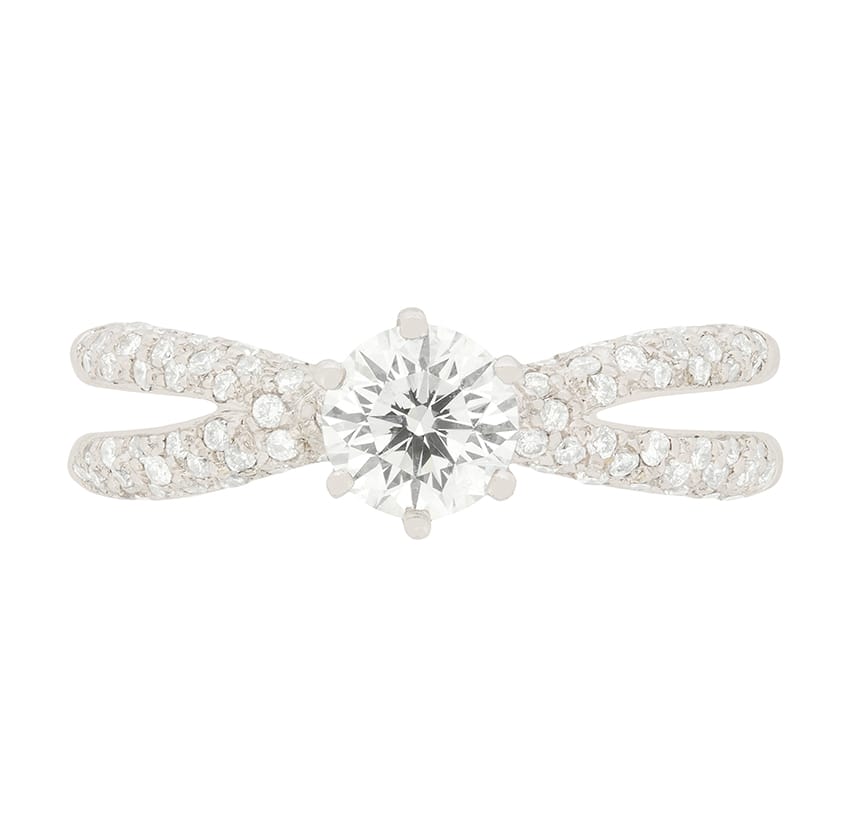 Contemporary 0.55ct GIA Certified Diamond Solitaire Engagement Ring