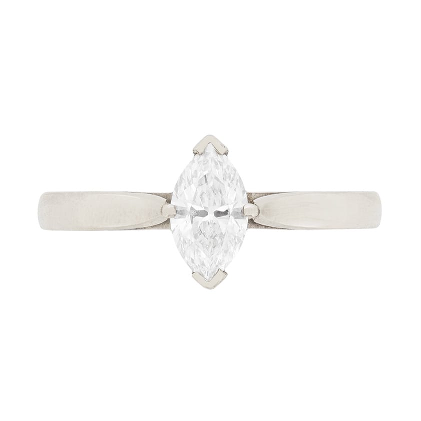 0.56ct Marquise Diamond Solitaire ring, HRD certified