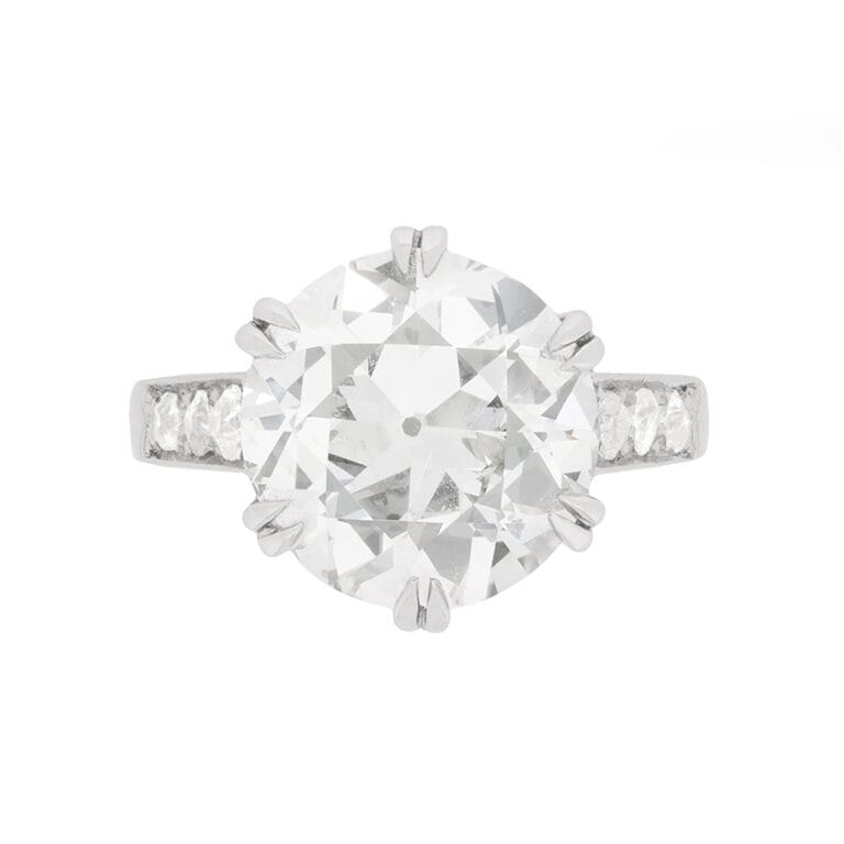 Victorian 3.80ct Three Stone Old Cut Diamond Ring, C.1880s ...