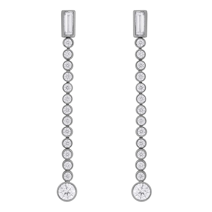 Tiffany & Co Platinum 1.10ct Diamond Jazz Bezel Graduated Drop Dangle  Earrings | eBay