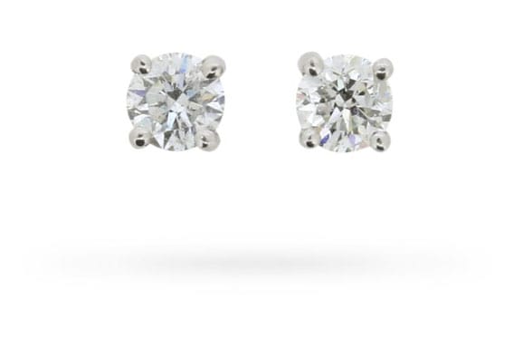 0.30 Carat Round Brilliant Cut Diamond Stud Earrings