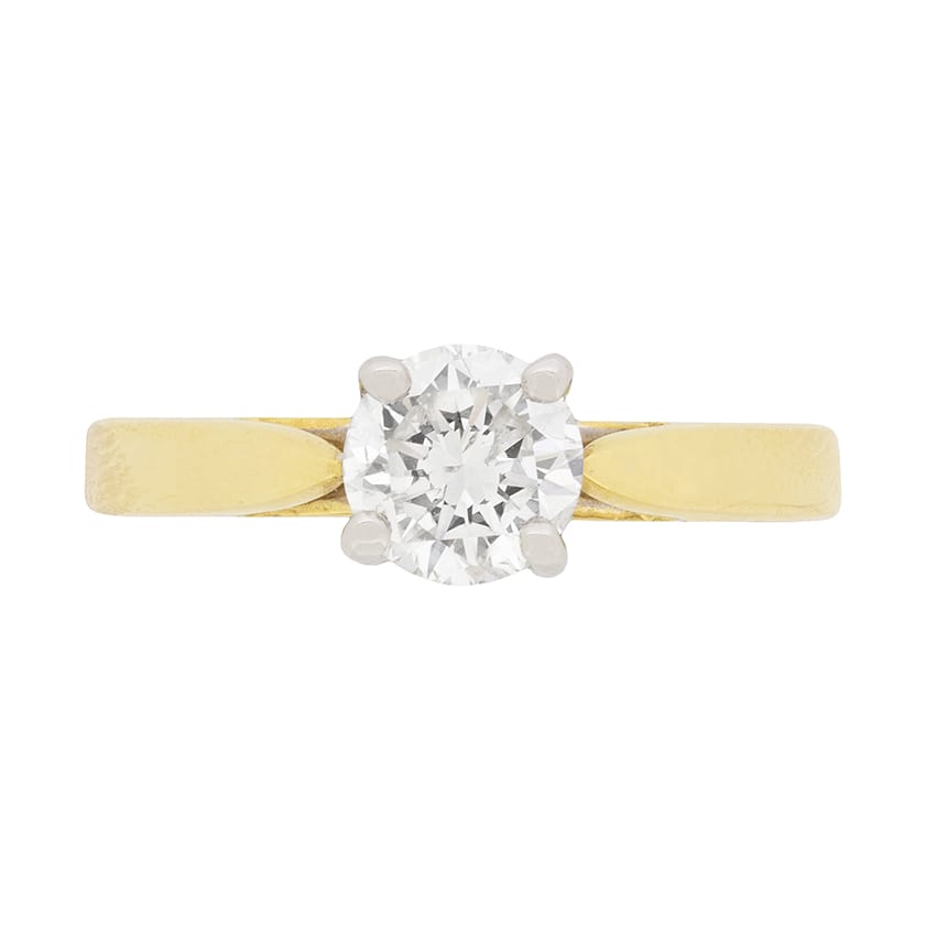 Contemporary 0.80ct Diamond Solitaire Engagement Ring