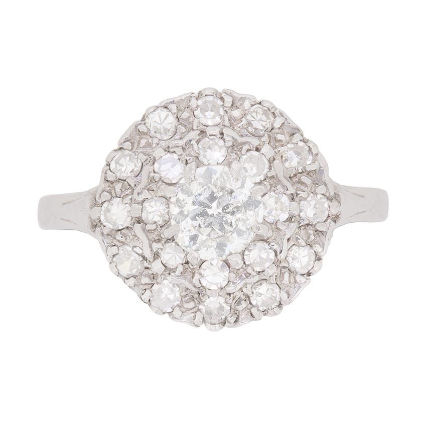 Art Deco 0.50ct Diamond Cluster Ring, c.1920s