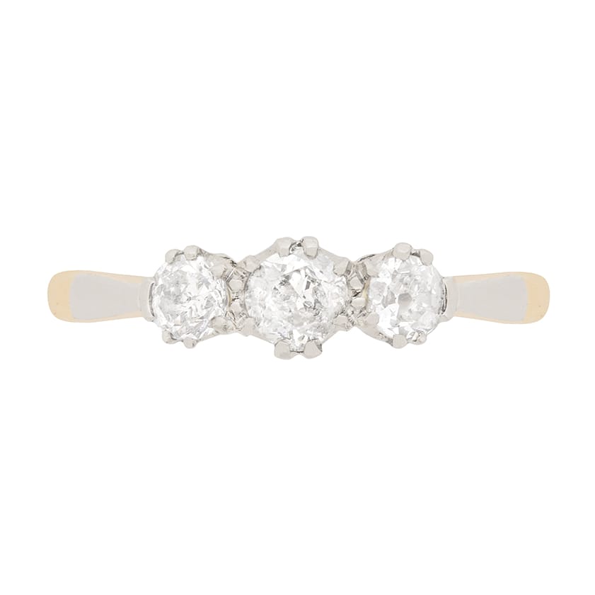 Art Deco Diamond Three Stone Ring, c.1920s
