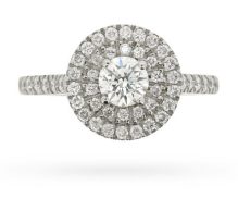 Micropavé diamond halo engagement ring
