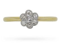 Late Victorian era daisy cluster ring
