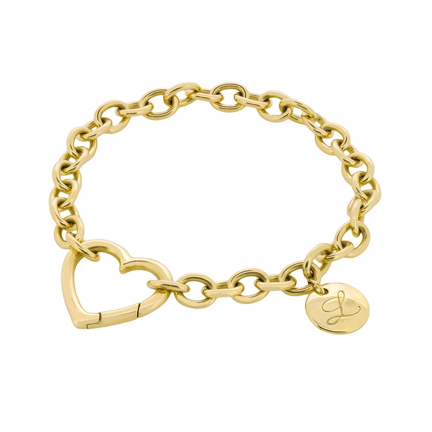18K Gold Filled Stunning Italian Simulated Diamond 18ct GF Heart Bracelet  18cm | eBay