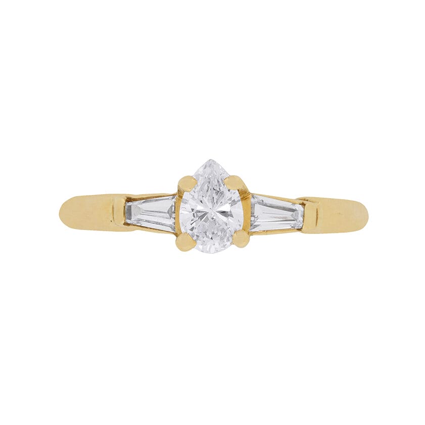 Modern Pear Shape Diamond Solitaire