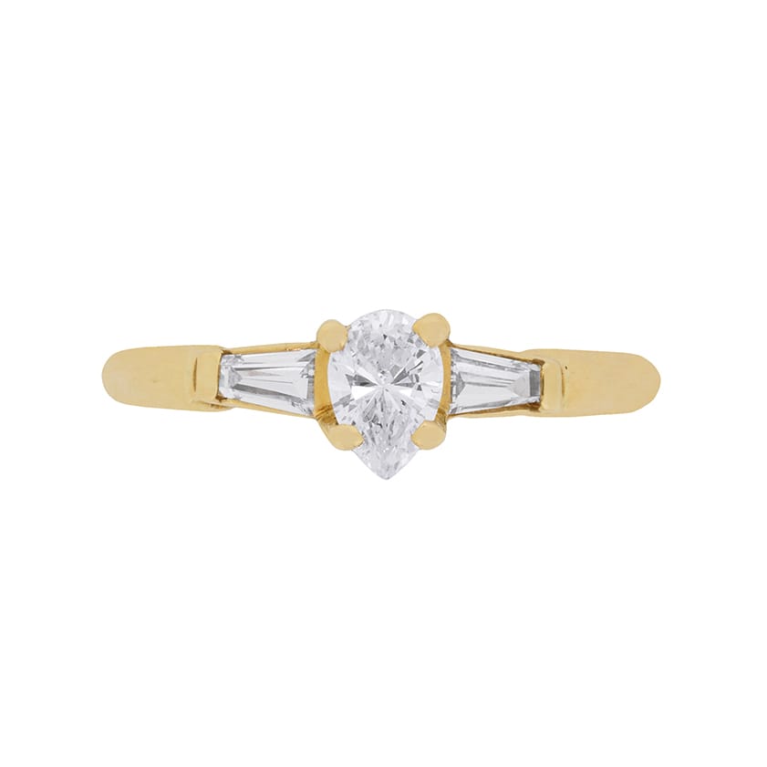 Modern Pear Shape Diamond Solitaire