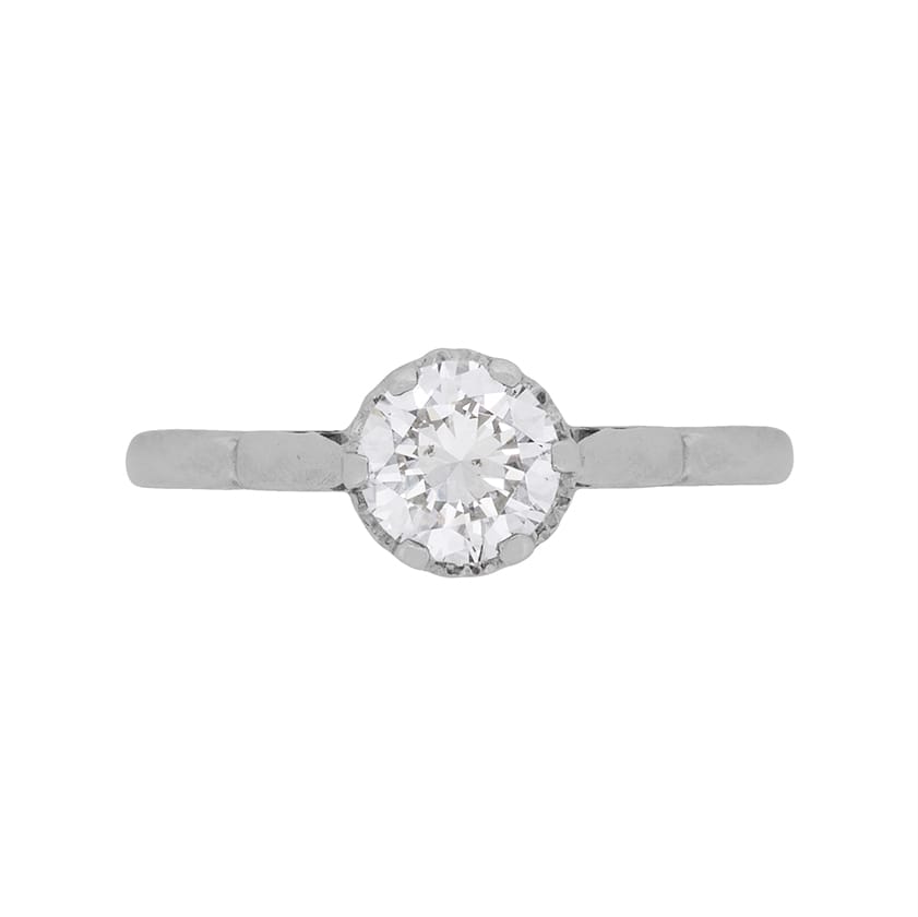 Vintage 0.64ct Diamond Solitaire Ring, c.1950s