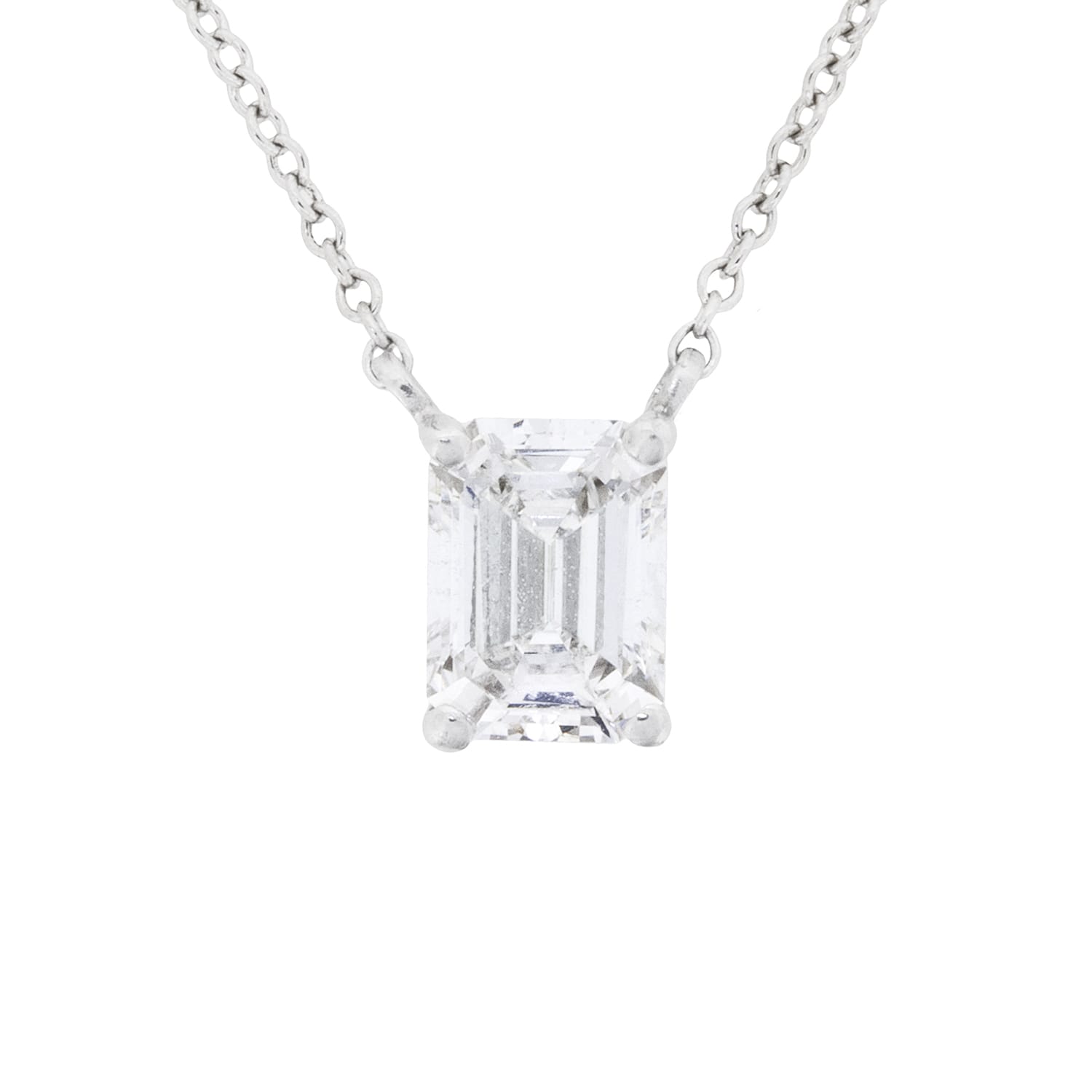 Imperial Gemstone 10K Rose Gold Emerald Cut Green Amethyst 1/8 CT TW  Diamond Halo Pendant Necklace - Walmart.com