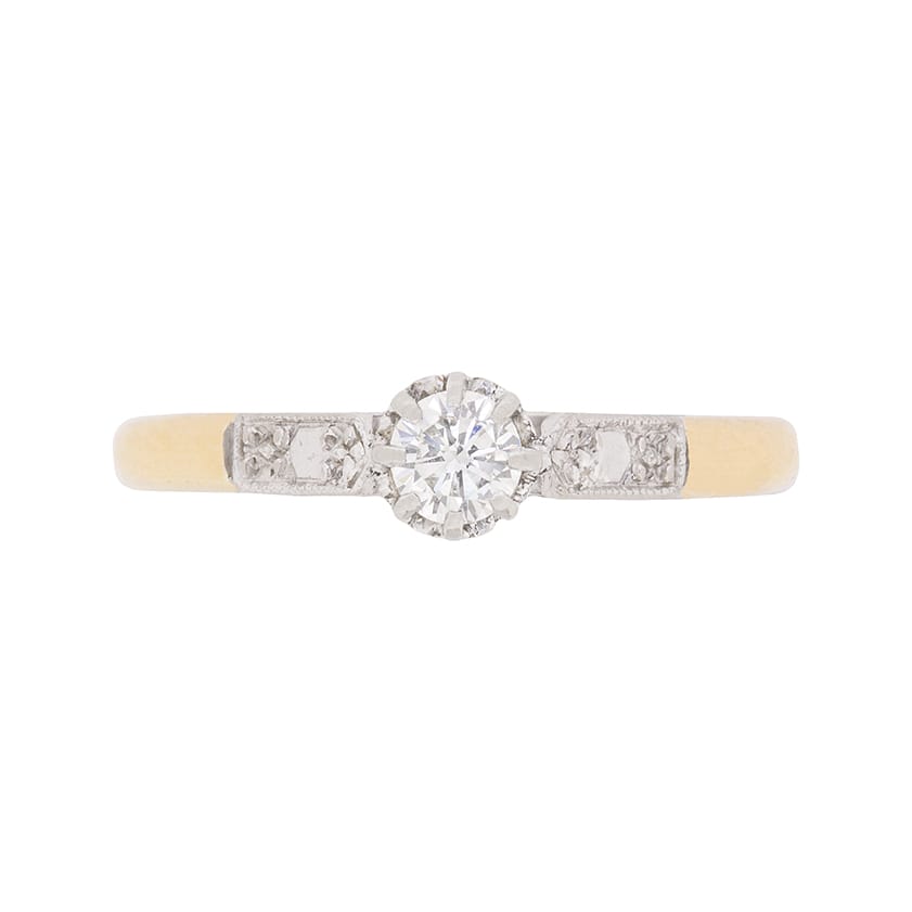 Art Deco 0.25 Carat Diamond Solitaire Ring, c.1940s