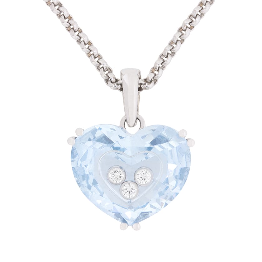 Chopard 'So Happy Heart' Aquamarine and Diamond Necklace | Farringdons  Jewellery