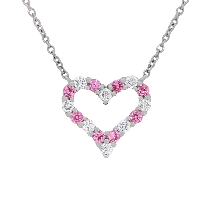 Tiffany & Co. Enamel Heart Tag Pendant Necklace - Pink, Sterling Silver  Pendant Necklace, Necklaces - TIF267932 | The RealReal