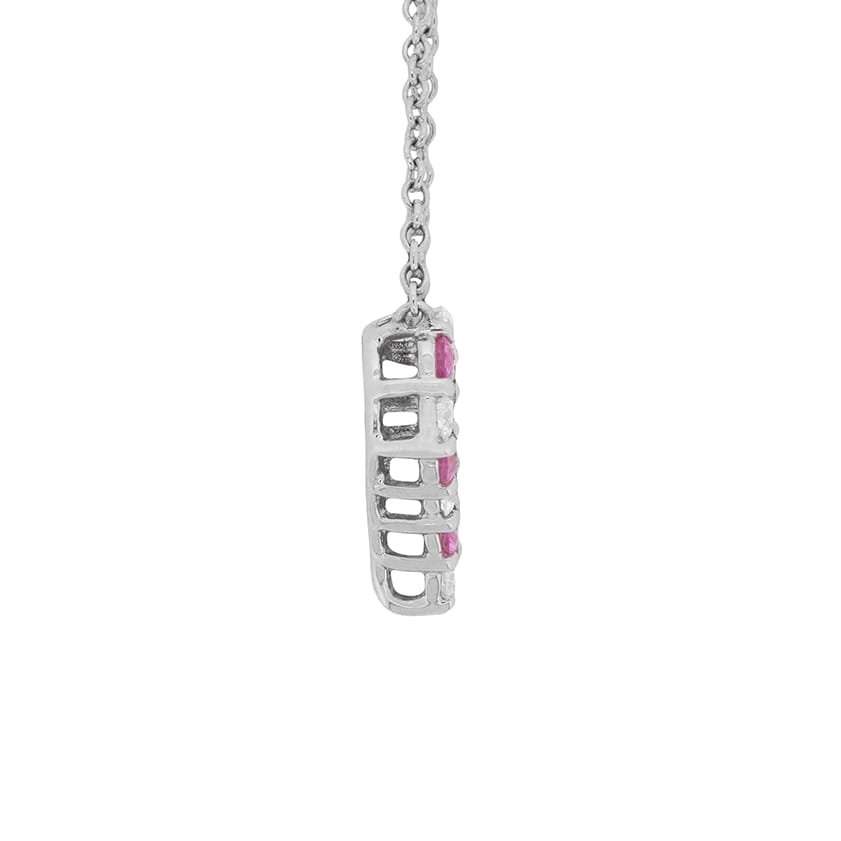 TIFFANY & Co. Platinum Diamond Pink Sapphire Bubbles Pendant Necklace | eBay
