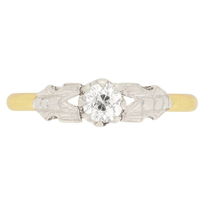 Edwardian 0.30 Carat Diamond Solitaire Engagement Ring, c.1910