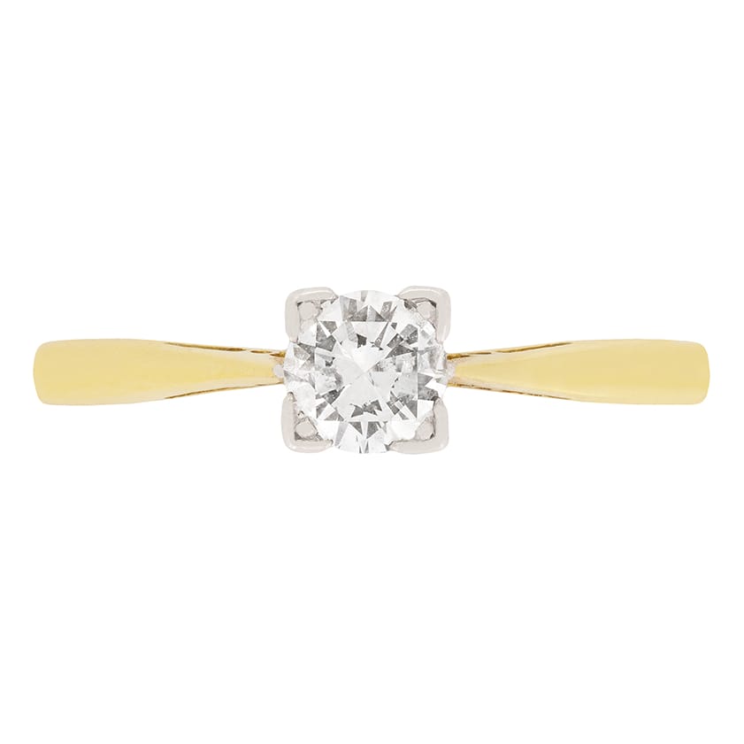 Vintage Diamond Solitaire Engagement Ring, c.1940s