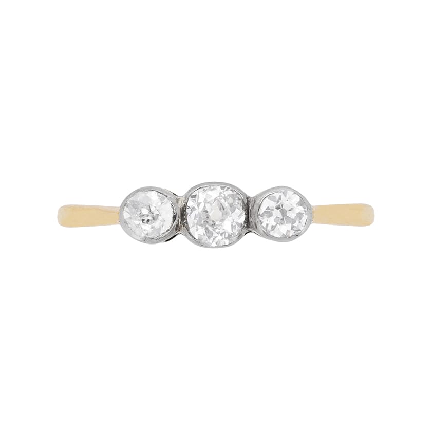 Edwardian Diamond Three Stone Engagement Ring, c.1910