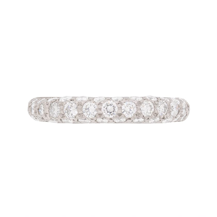 David Morris 0.90ct Pave Set Diamond Half Eternity Ring