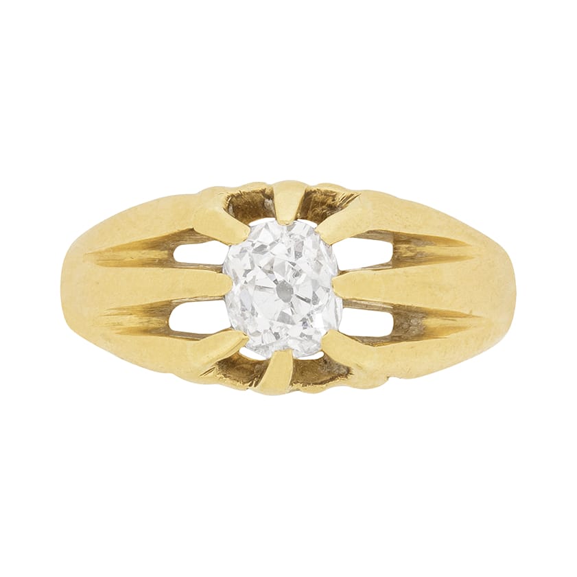 Victorian 0.45ct Single Stone Signet Ring, c.1900s