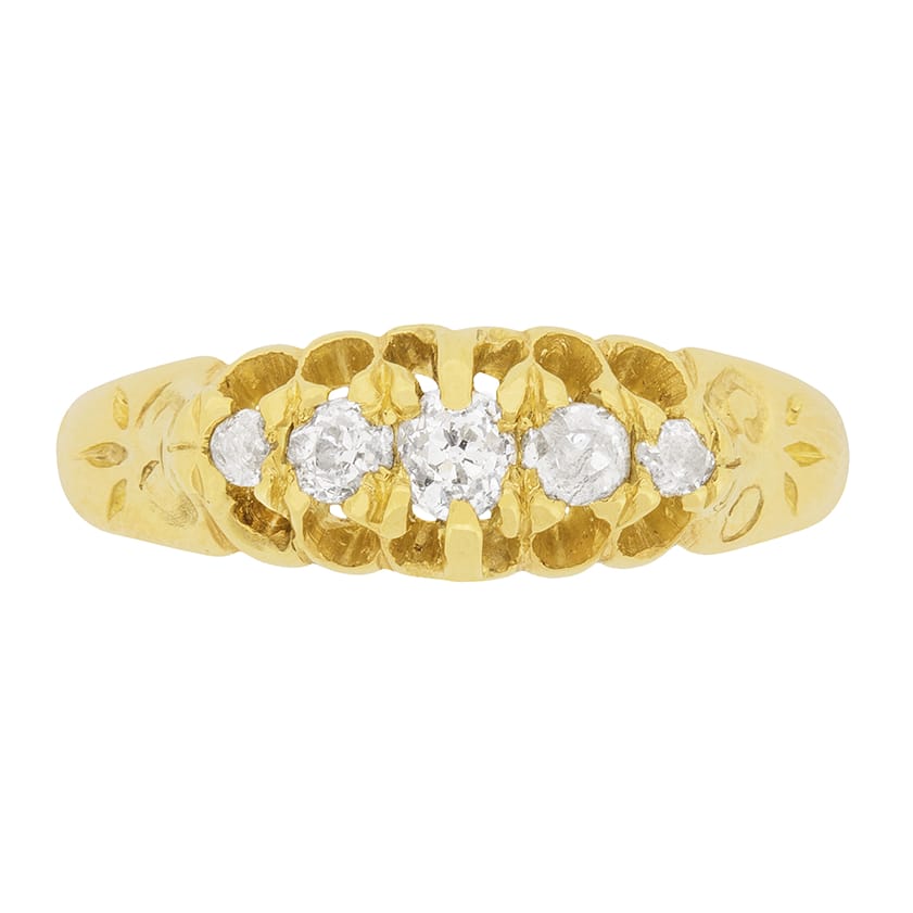 Victorian Five Stone Diamond Ring, c.1900s