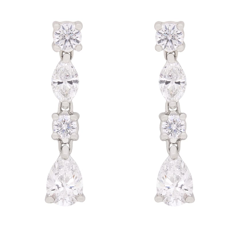 Tiffany pear clearance shaped diamond earrings