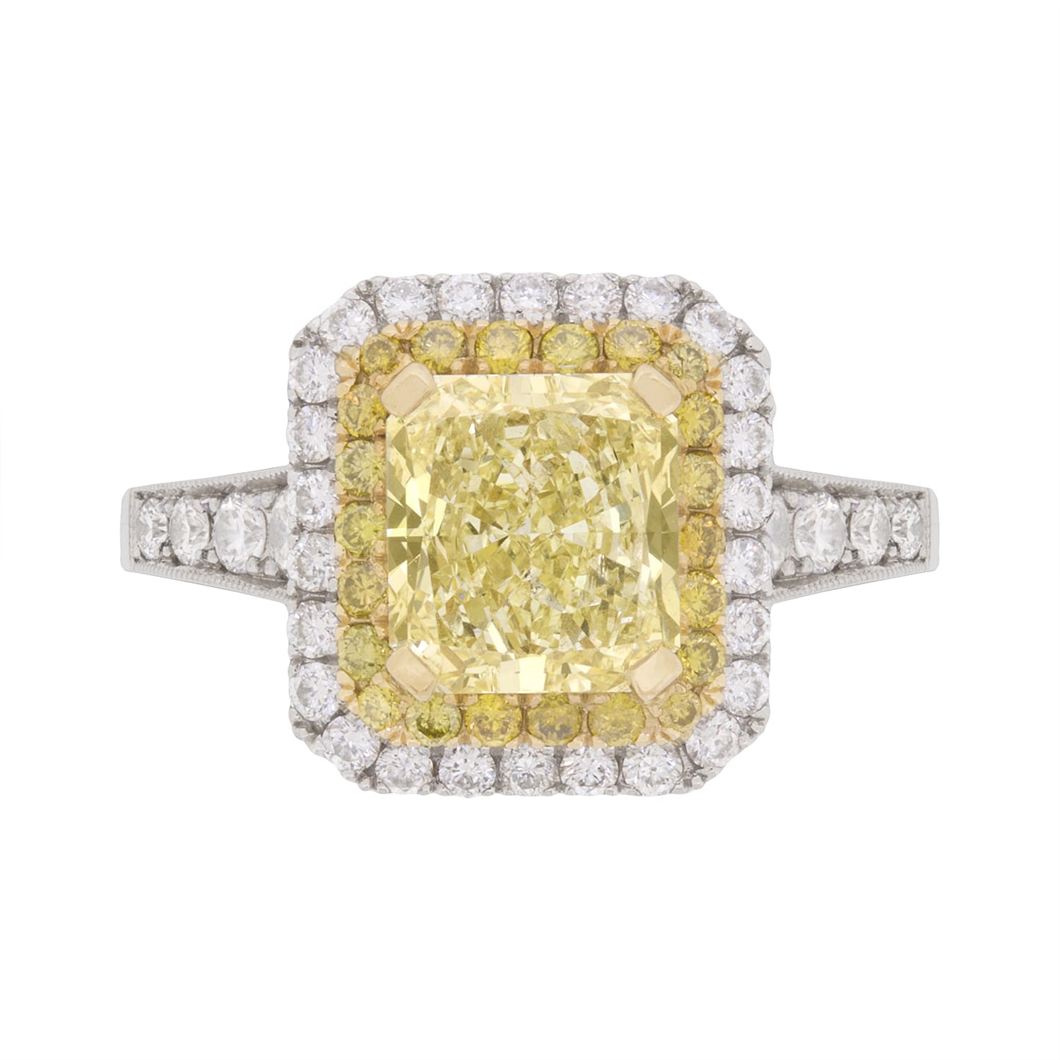 Yellow diamond with on sale halo