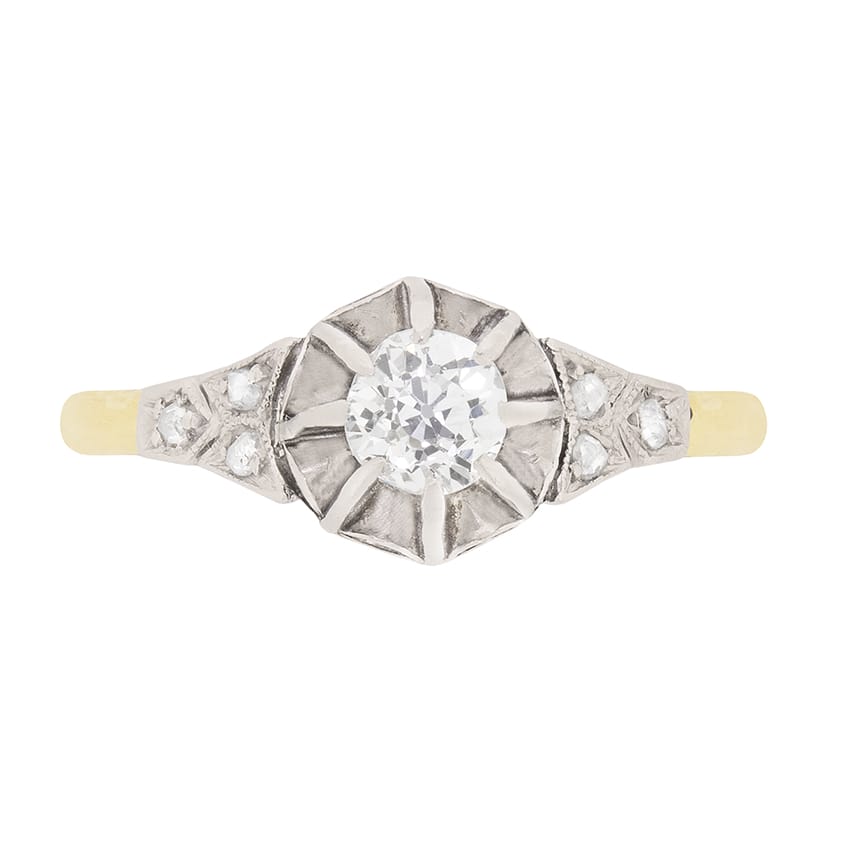 Edwardian 0.30ct Diamond Solitaire Engagement Ring, c.1910s