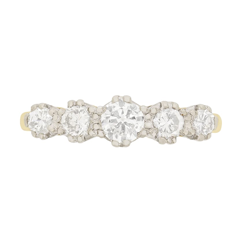 Edwardian Diamond Five Stone Ring, c.1910