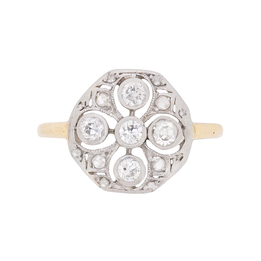 Edwardian Diamond Cluster Ring, c.1910