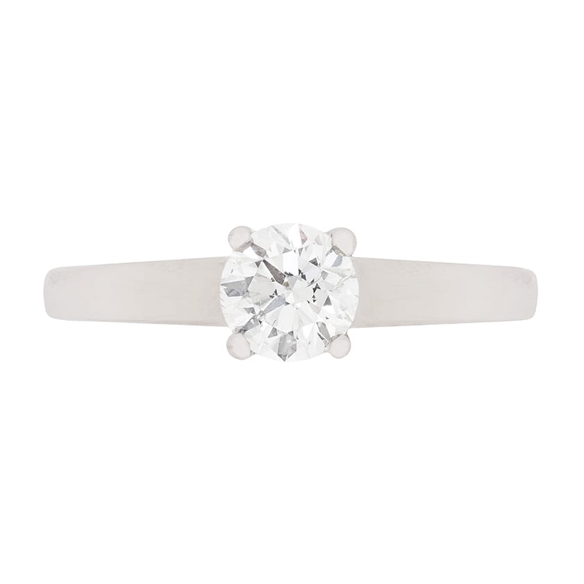 Contemporary 0.53ct Round Brilliant Diamond Solitaire Engagement Ring
