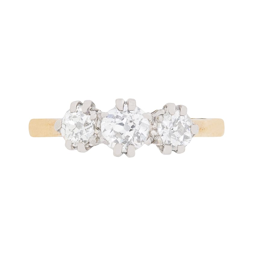 Edwardian Diamond Three Stone Engagement Ring, c.1910