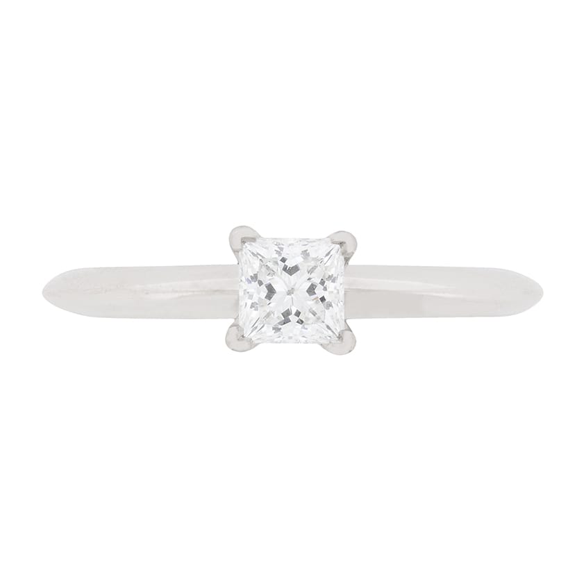 Tiffany & Co. 0.35ct Square Cut Diamond Solitaire Engagement Ring