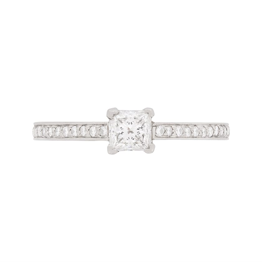 Tiffany & Co. 0.33ct Princess Cut Diamond Solitaire Engagement Ring