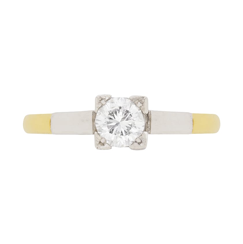 Late Deco 0.45ct Diamond Solitaire Ring, c.1940s
