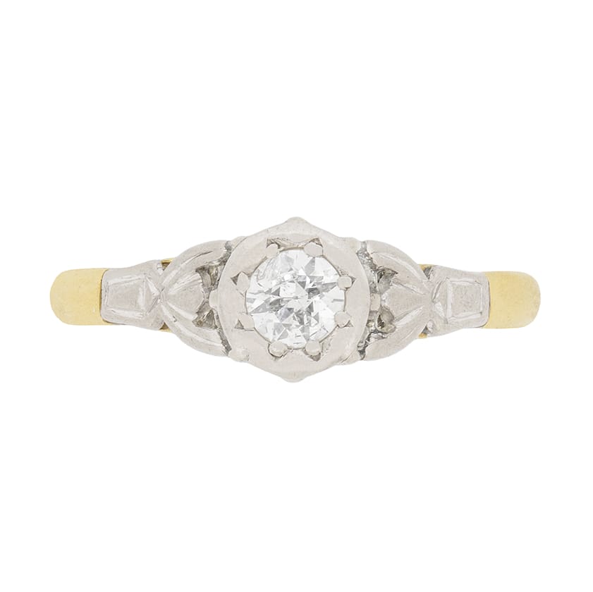 Edwardian Illusion Set Diamond Solitaire Ring, c.1910