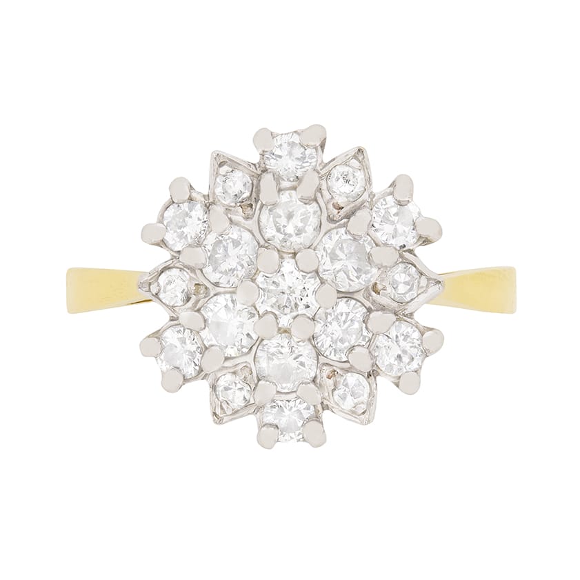 Vintage Diamond Cluster Ring, c.1970s