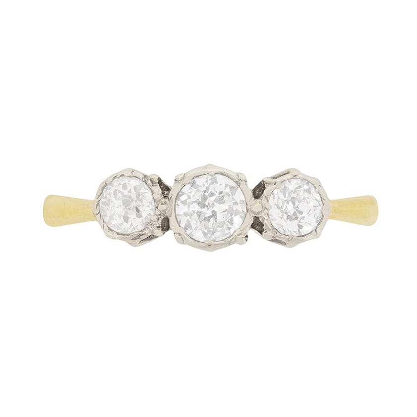 Edwardian Diamond Three Stone Engagement Ring, c.1910