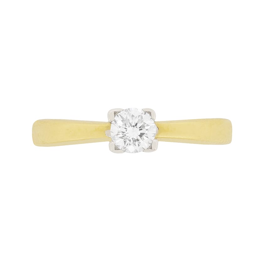 Contemporary 0.30ct Diamond Solitaire Engagement Ring, c.1990s