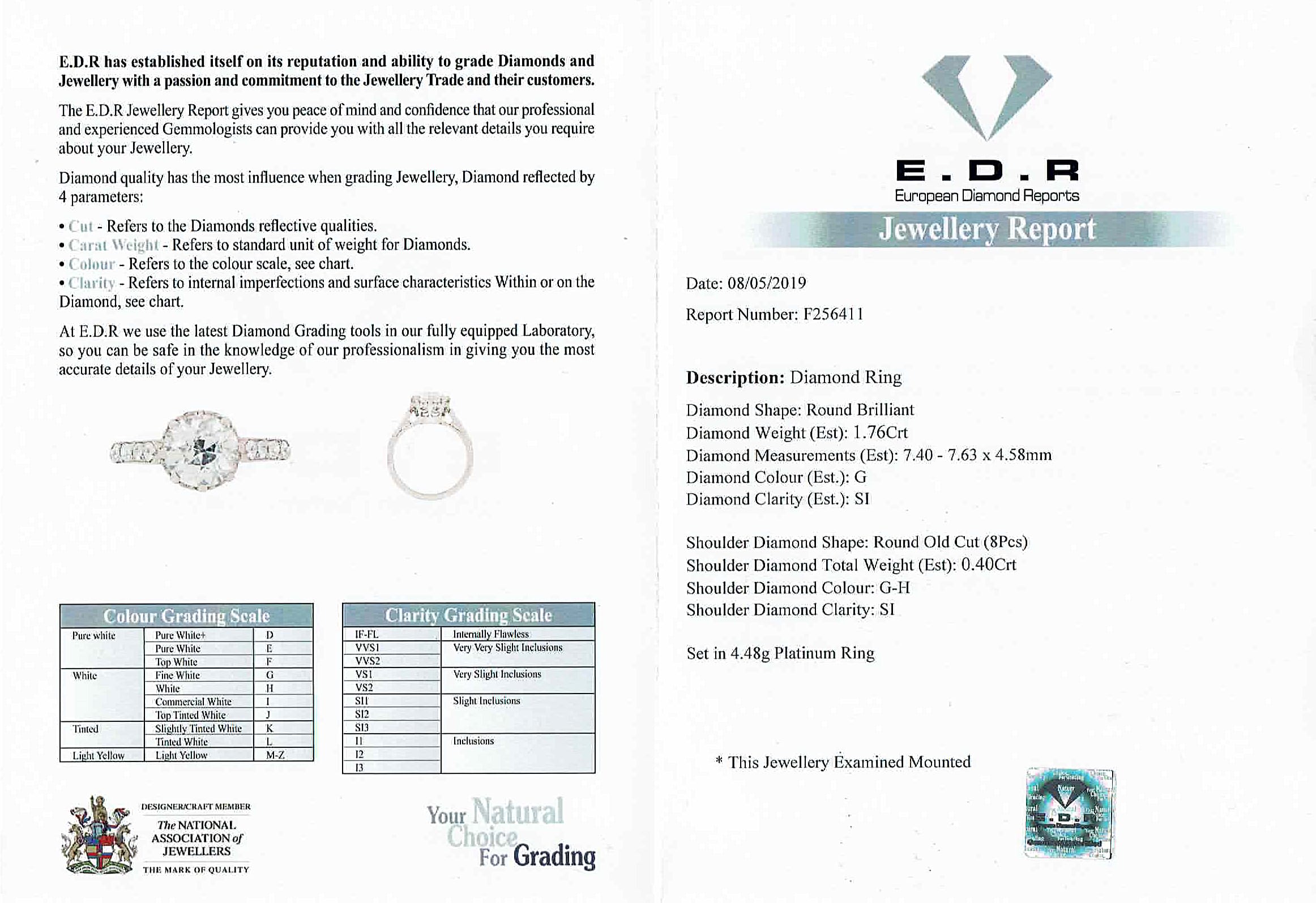 Diamond ring certificate hot sale of authenticity