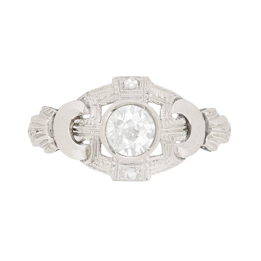 Art Deco 0.50ct Diamond Cluster Ring, c.1920s