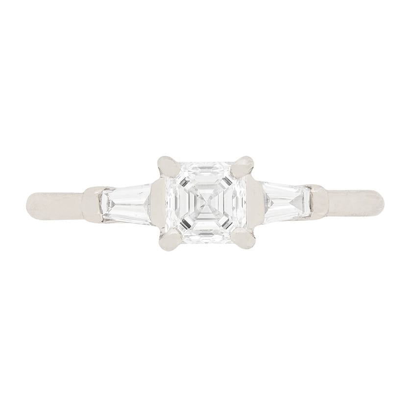 Contemporary 0.50ct Asscher Cut Diamond Solitaire Ring