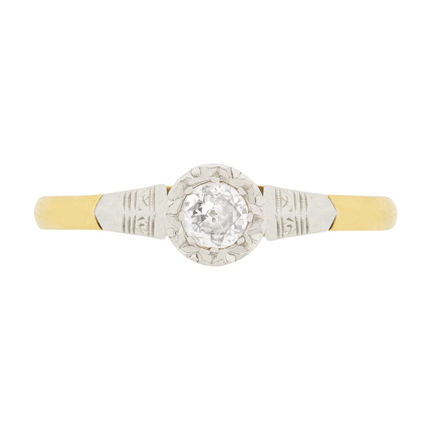 Edwardian 0.25ct Diamond Solitaire Engagement Ring, c.1910s