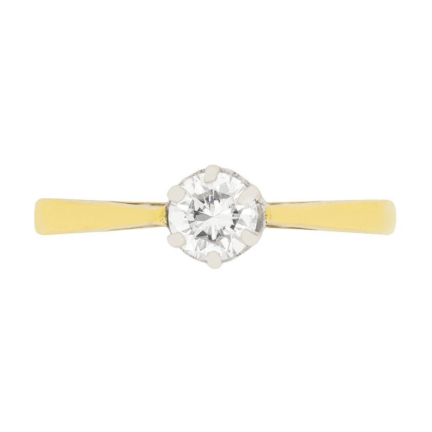 Late Deco 0.40ct Diamond Solitaire Engagement Ring, c.1940s