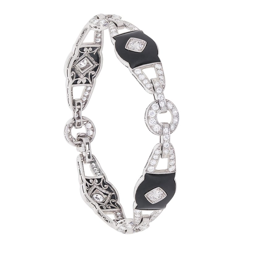 Art Deco Diamond and Onyx Bracelet, c.1920s