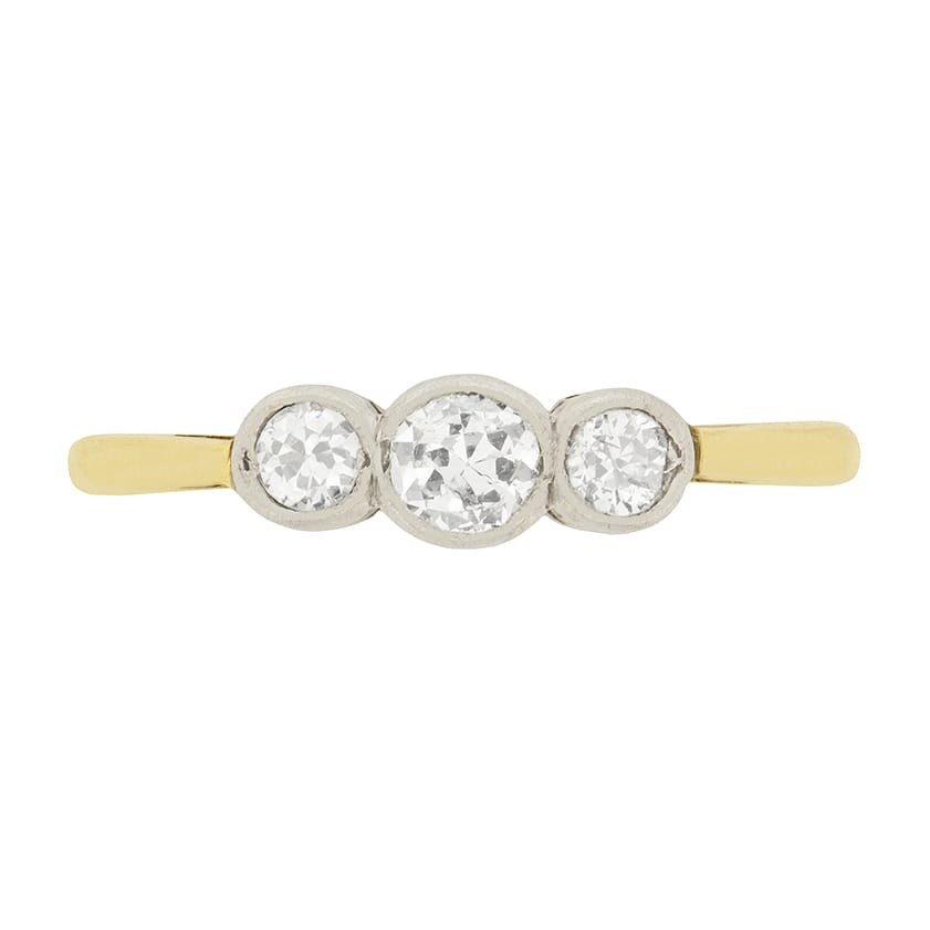 Art Deco 0.55ct Diamond Three Stone Ring, c.1920s