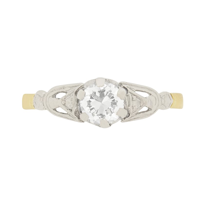 Art Deco 0.45ct Diamond Solitaire Engagement Ring, c.1920s