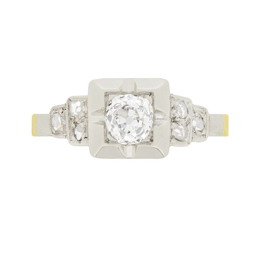 Edwardian 0.45ct Diamond Solitaire Engagement Ring, c.1910s